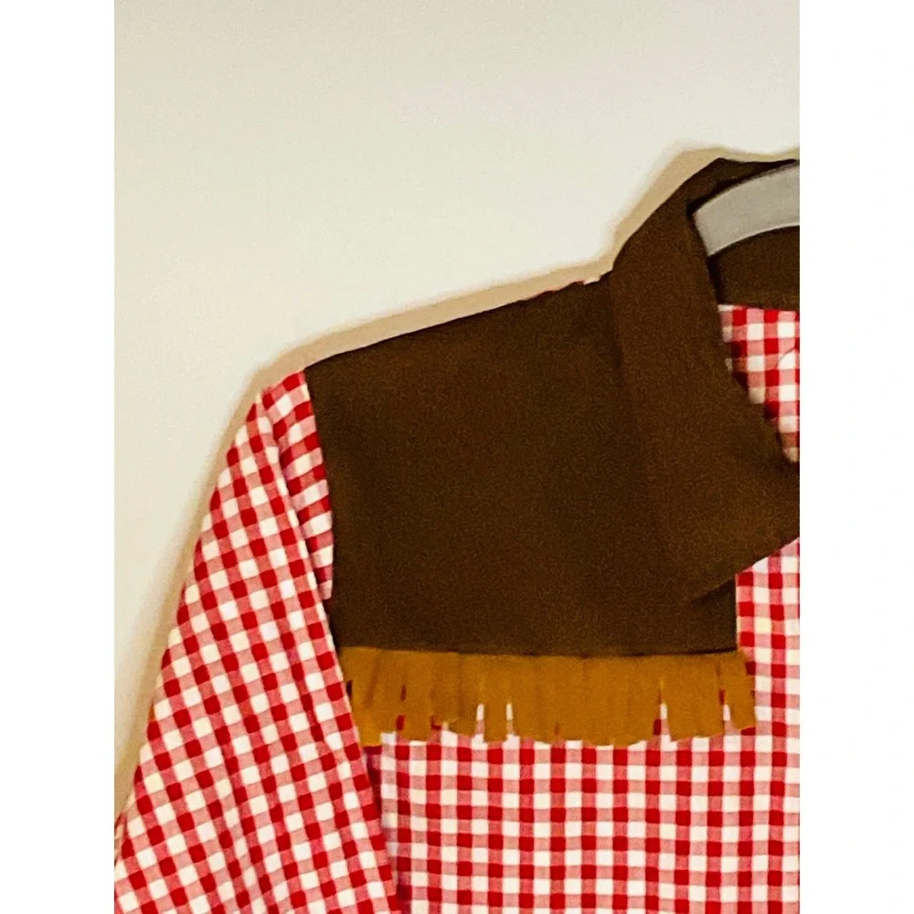 Gymboree cowboy gingham western shirt fringed Halloween costume boys girls 10 12
